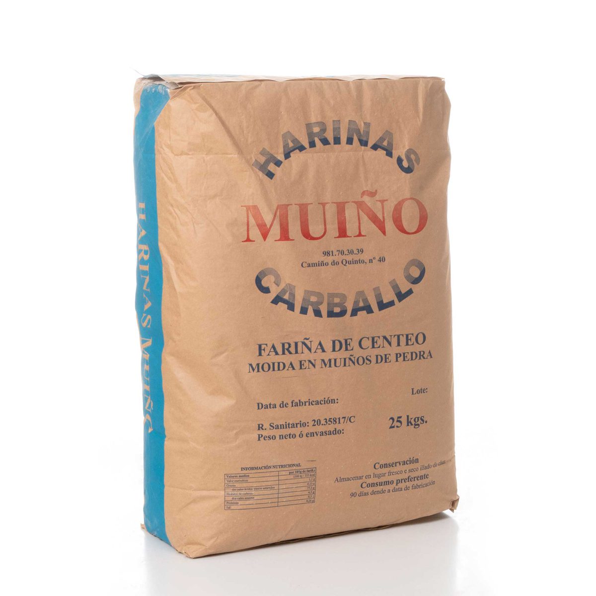 Saco de harina de centeno T130 de Harinas Muíño