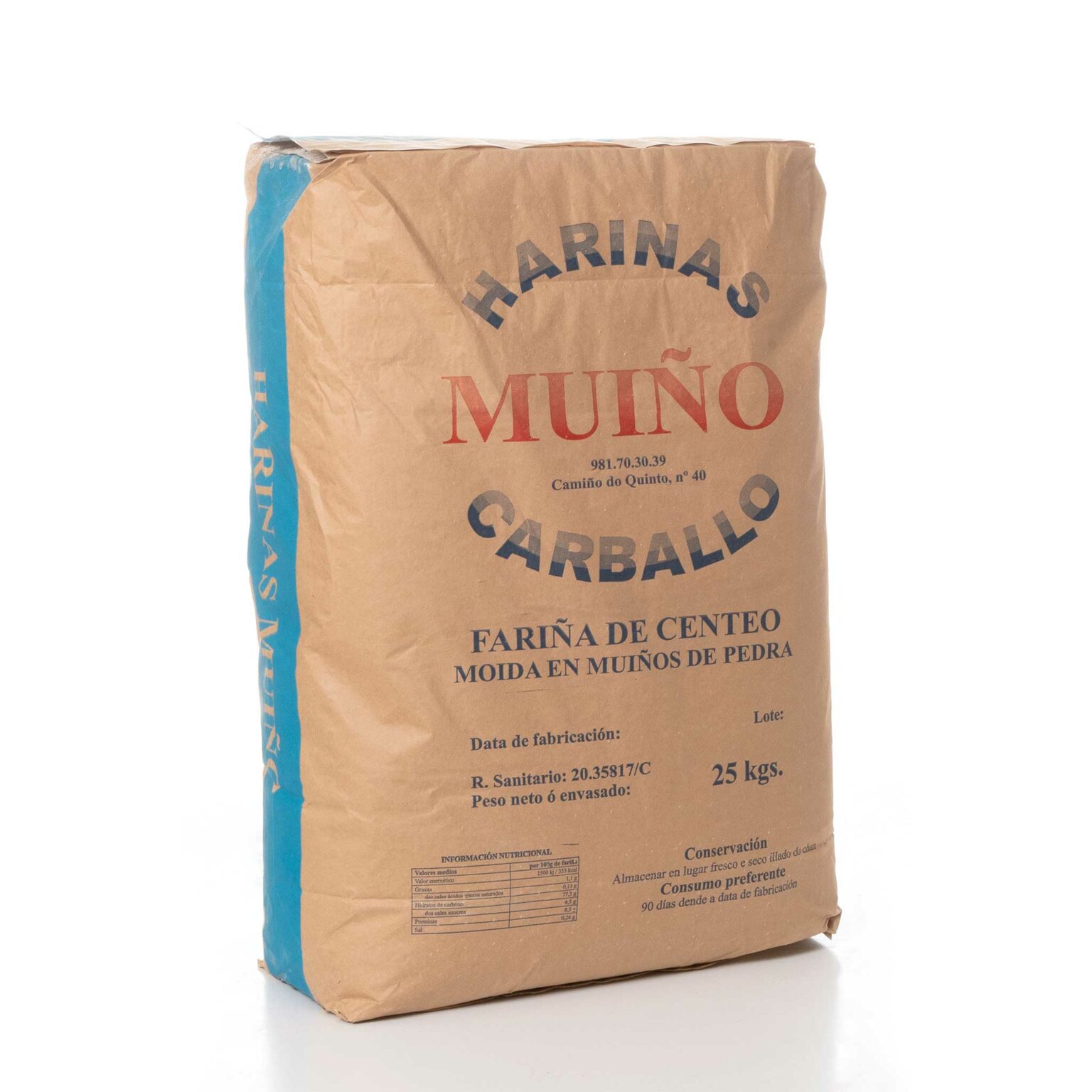 Saco de harina de centeno T130 de Harinas Muíño